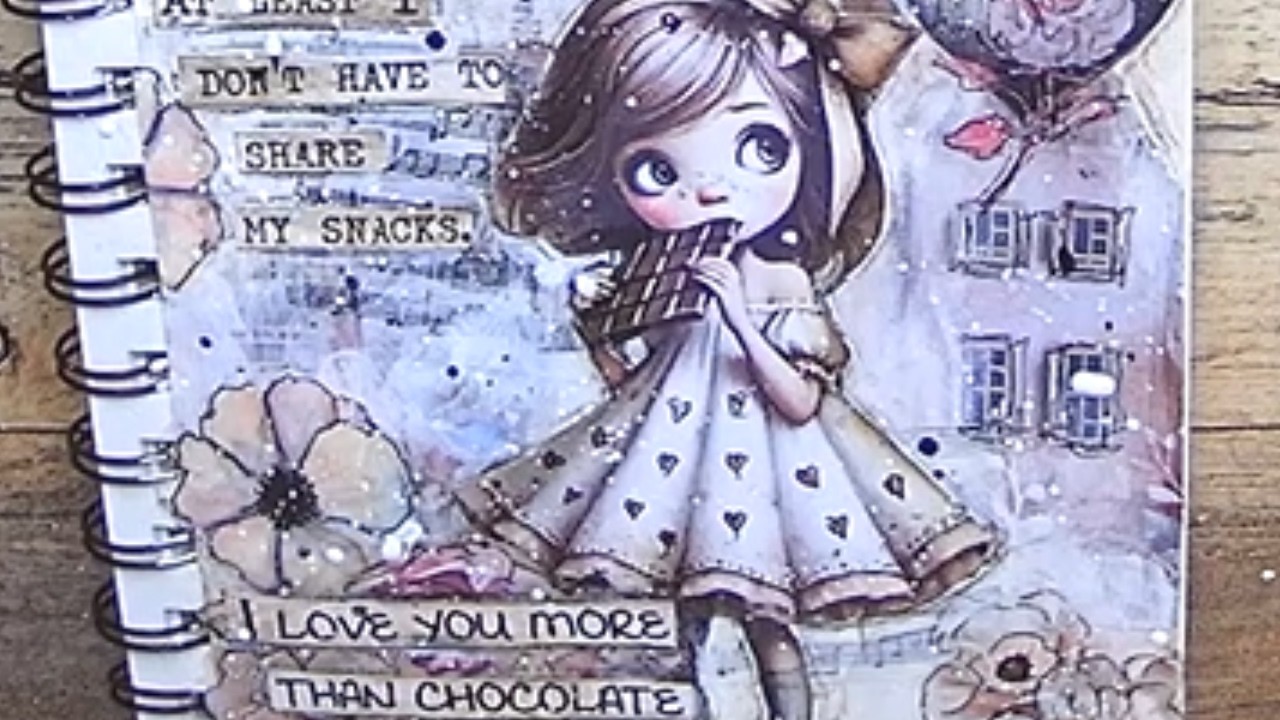 Simple Valentine Mixed Media Art Journal Idea | “Love You More Than Chocolate”