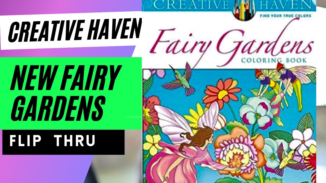 Creative Haven new Fairy Gardens coloring book flip through