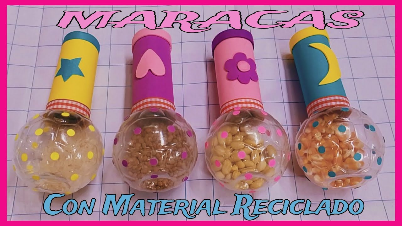 MARACAS CASERAS 🎶INSTRUMENTOS CON MATERIAL RECICLADO 🎵HOW TO MAKE HOMEMADE MARACAS