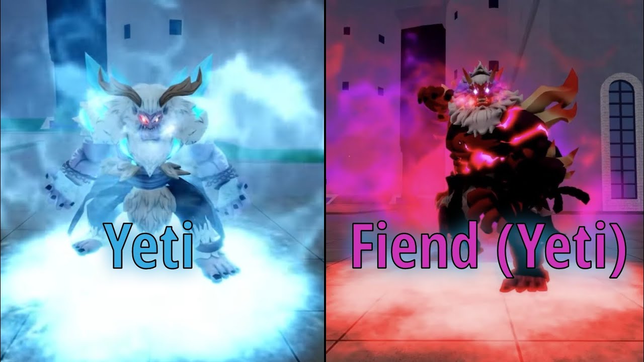 Showcase the difference between Yeti and Fiend (Yeti) the new Yeti Mutation | Blox Fruits