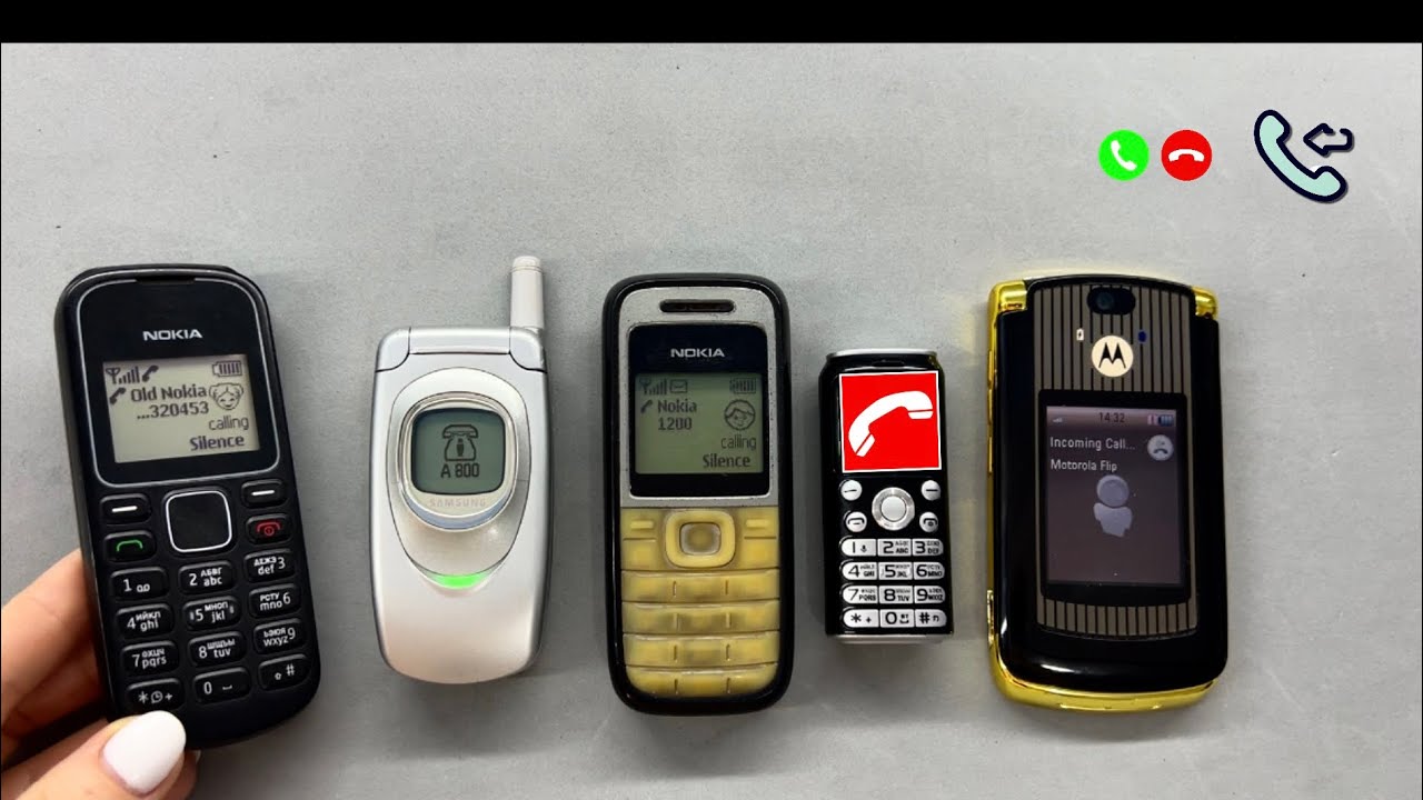 Ringing Incoming Call Nokia 1280, 1200 + Samsung A800 + Motorola Razr V8 + Pepsi Phone