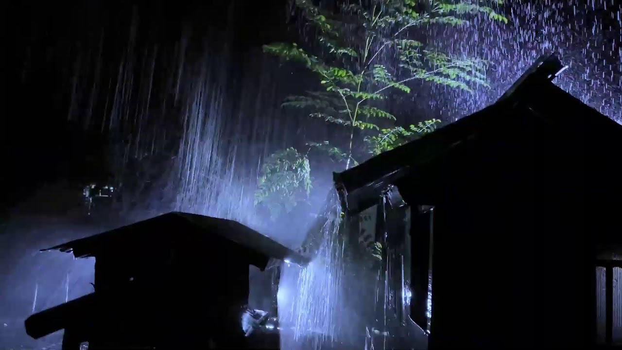 Calm Your Thoughts with Rainstorm on Tin Roof at Night