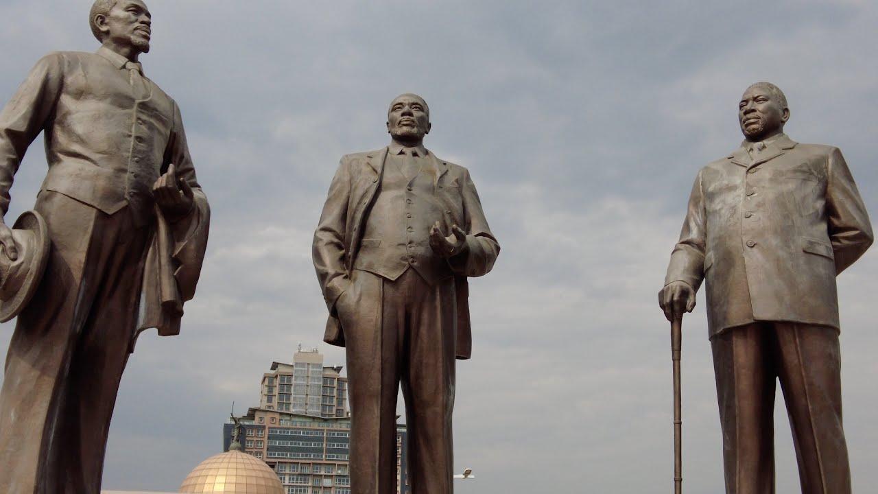 Gabarone, Botswana Pt 2   Three Dikgosi Monument, National Museum, Main Mall   HD 720p
