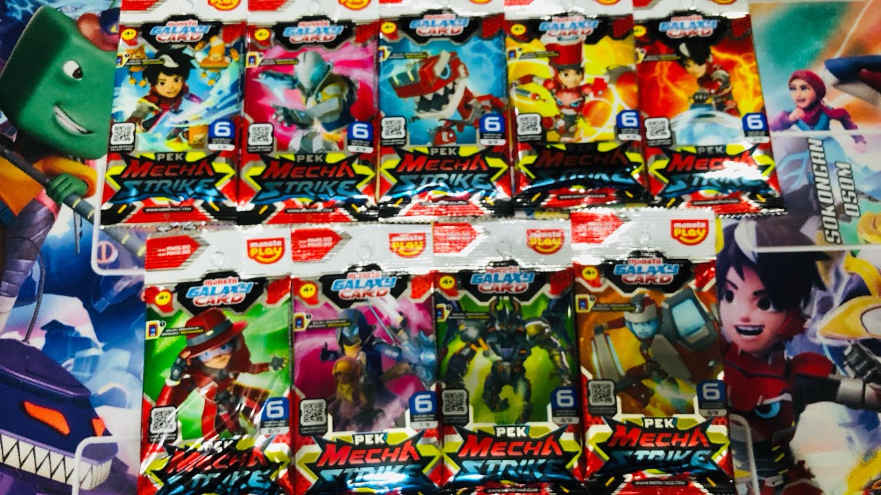 Full review!  monsta galaxy card terbaru! Pek mecha strike! Efek luar biasa! #mechamato #boboiboy 