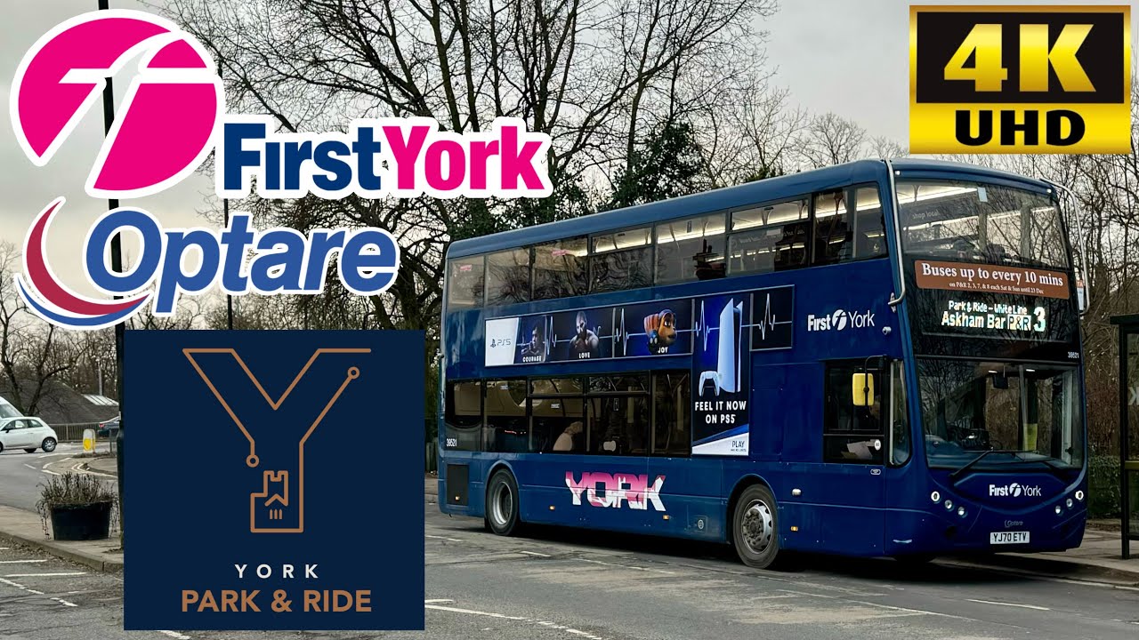 [First York Park & Ride: 3 City Centre to Askham Bar via Rail Station] Optare MetroDecker Electric