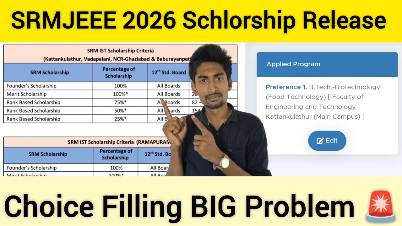 SRMJEEE 2026 Choice filling ✅ | 1 Campus 1 Branch Selection Problem 🚨 | SRMIST Update 