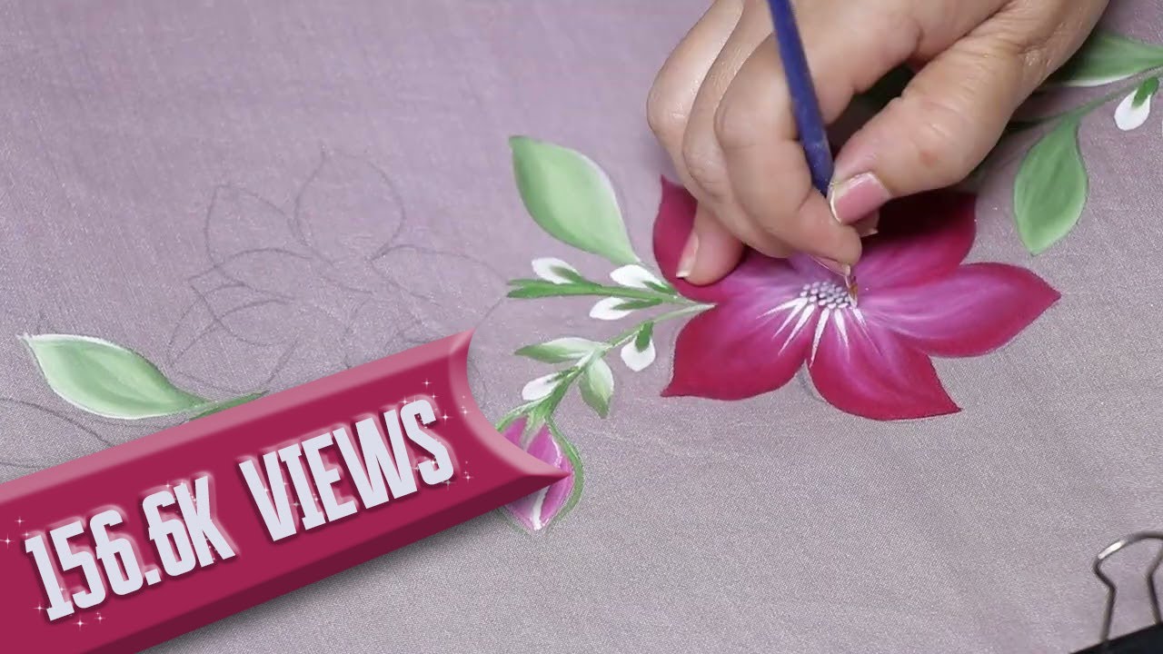 very easy mangenta color flower suit painting