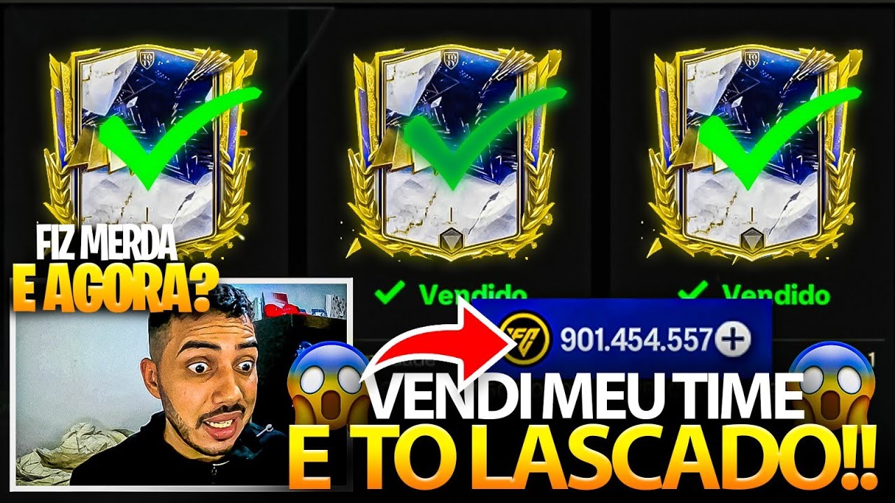 VENDI TODO MEU TIME & 2 UTOTY! 😱 GANHEI 900 MILHÕES DE COINS 🤑 | PROBLEMA GRAVE 🤯 - FC MOBILE 24