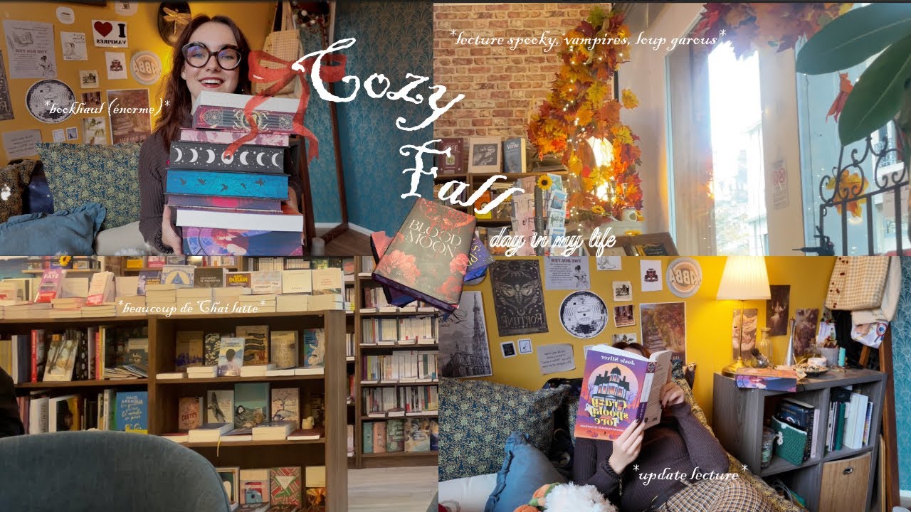 COZY FALL DAY DANS MA VIE🍂🤎 (lecture, bookhaul énorme, chai latte)