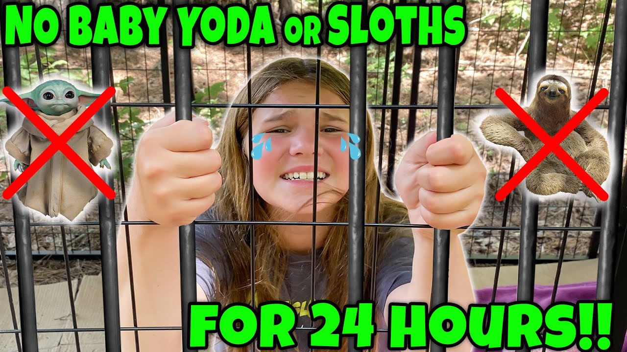 24 Hours In Box Fort Jail In The Creepy Woods! No Sloths Or Baby Yoda