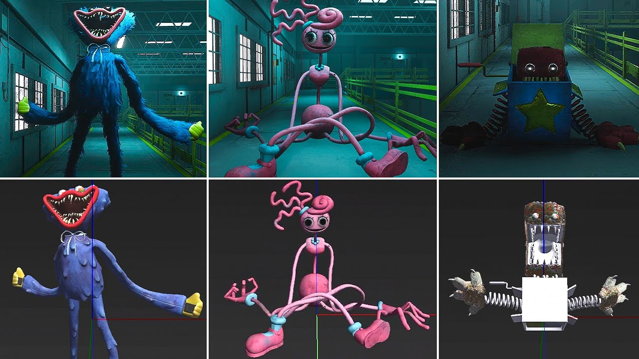 All Bosses Emotes VS Behind The Scenes (Showcase) - Project: Playtime