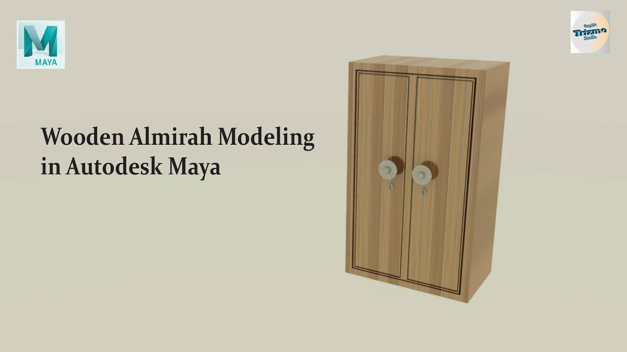 Wooden Almirah 3D Model | Autodesk Maya #WoodenAlmirah#WardrobeModel#Furniture3D#InteriorModeling
