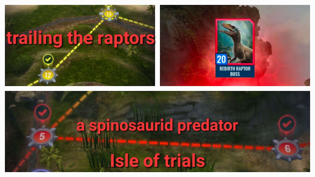 Isle of trials Season 3 Walkthrough part 4 Rebirth Raptor Boss + nodes | Jurassic World Alive