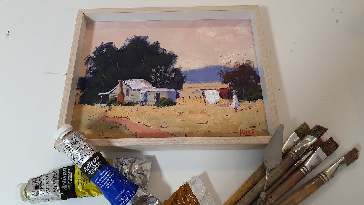 Learn To Paint TV E90 - A Country View Beginner Painting Landscape Country Scene
