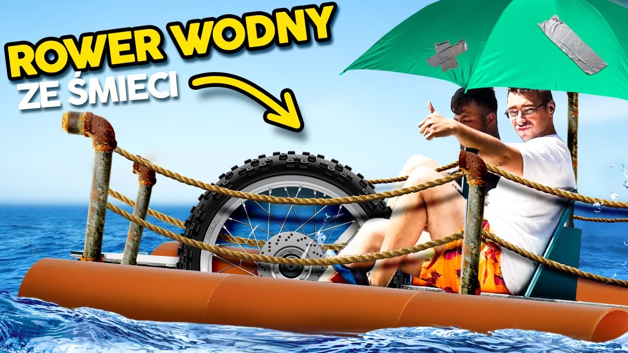 ROWER WODNY z RUR KANALIZACYJNYCH - imprezowa platforma + test na jeziorze