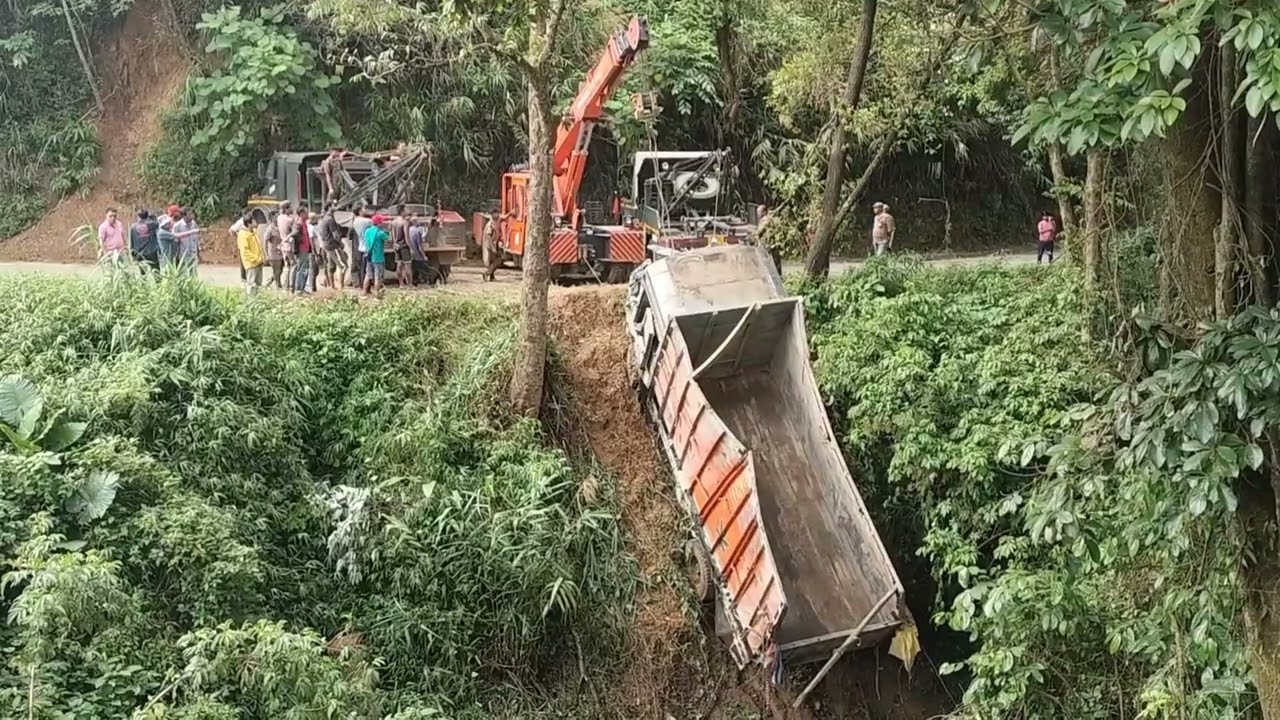 Recovering a truck after a crash