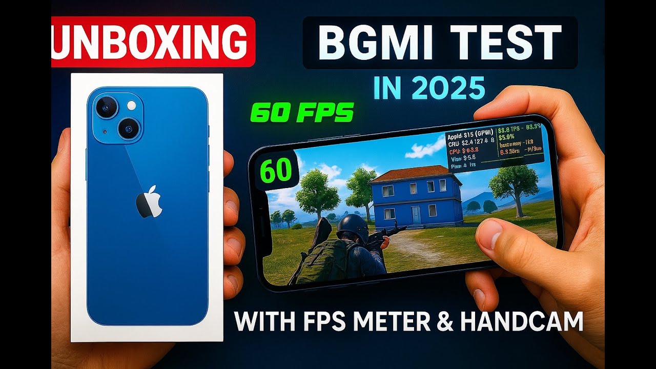 iPhone 13 Unboxing & BGMI Gaming Test 🔥 | FPS Meter Test in 2025 | iPhone 13 BGMI Performance Test!