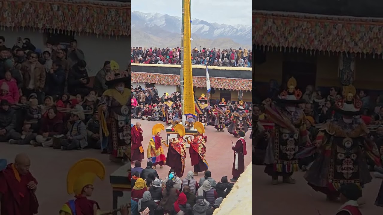 Vibrant spituk gustor winter ladakhi festival where cham dances are performed by the lamas.