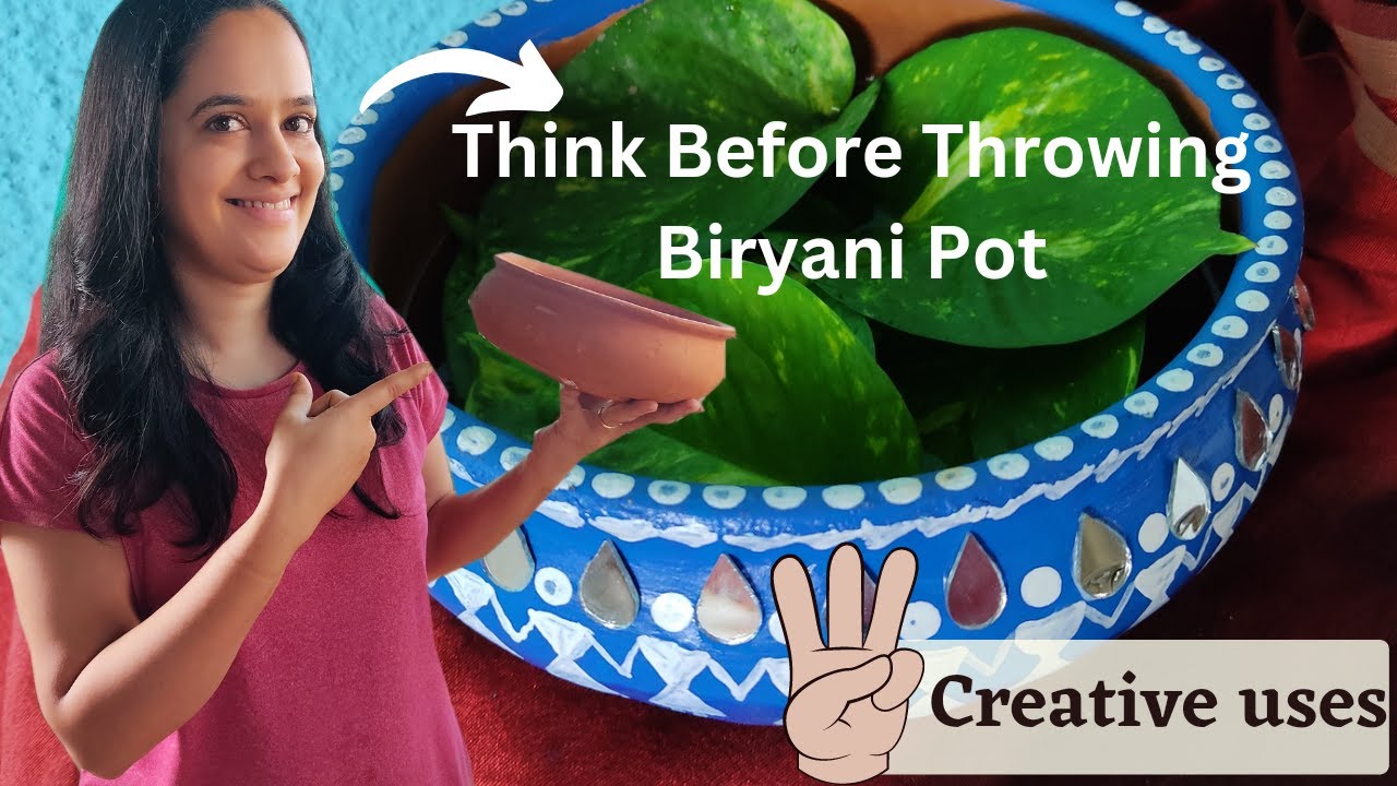 Reuse of Biryani Pot & use it 3 different creative ways / Best out of waste material #potpainting