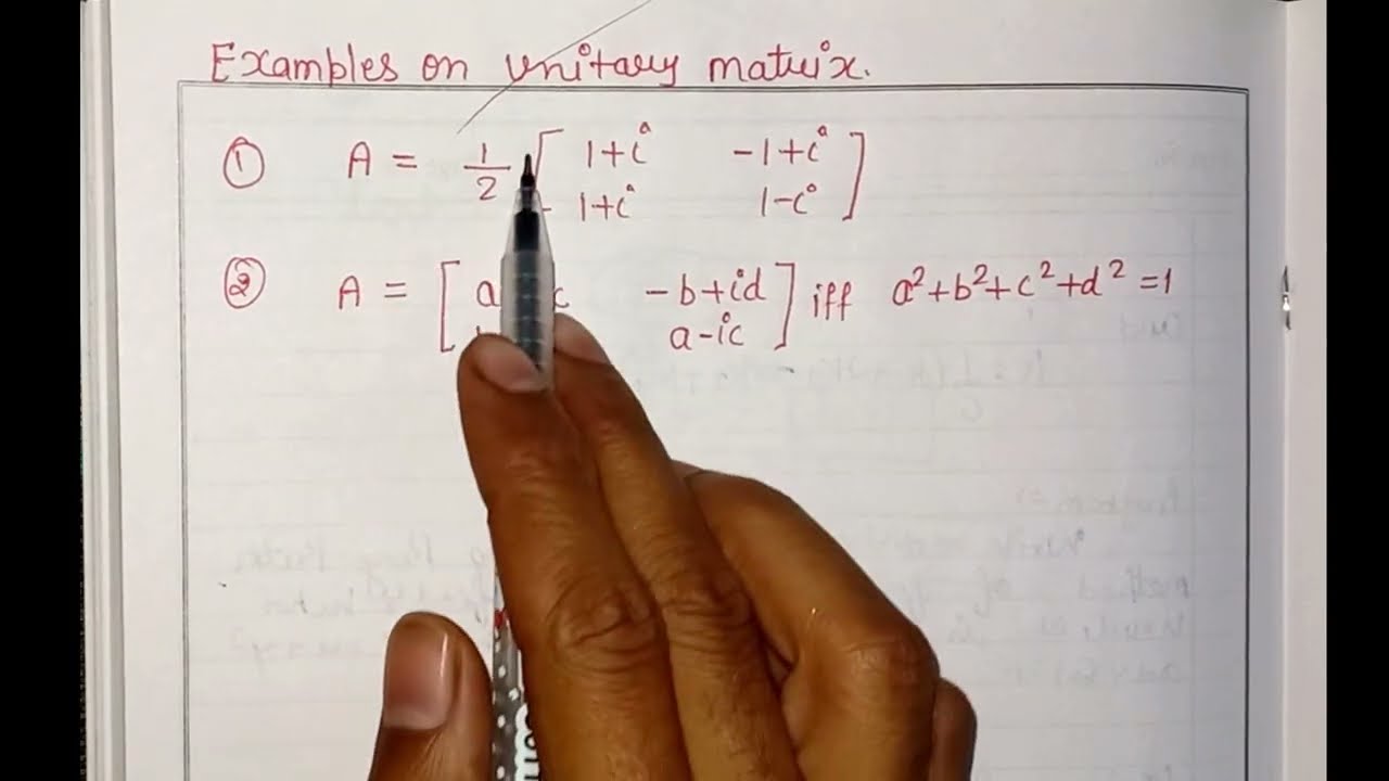 Unitary matrix with example | how to show matrix is unitary or not  | bsc | math | matrix 