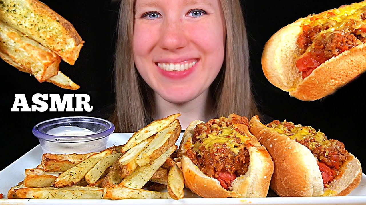 ASMR CHILI CHEESE DOGS MUKBANG (No Talking) EATING SOUNDS