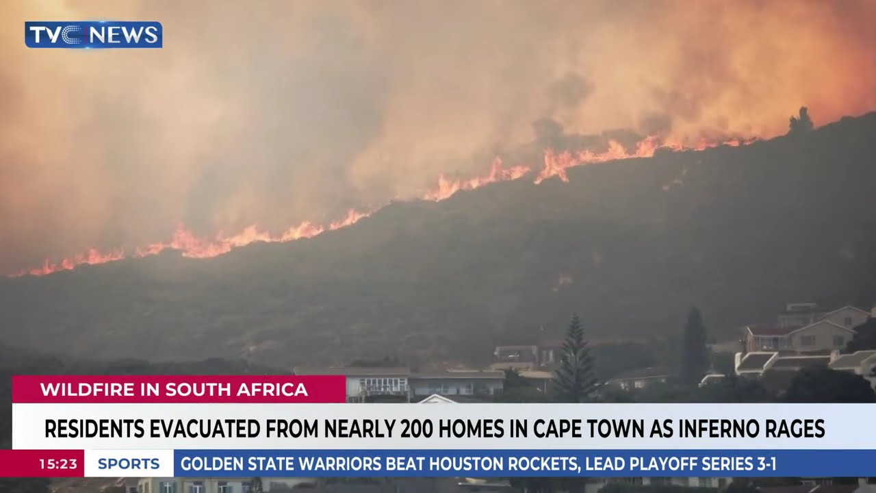Residents Evacuated From Nearly 200 Cape Town Homes as Wildfire Rages