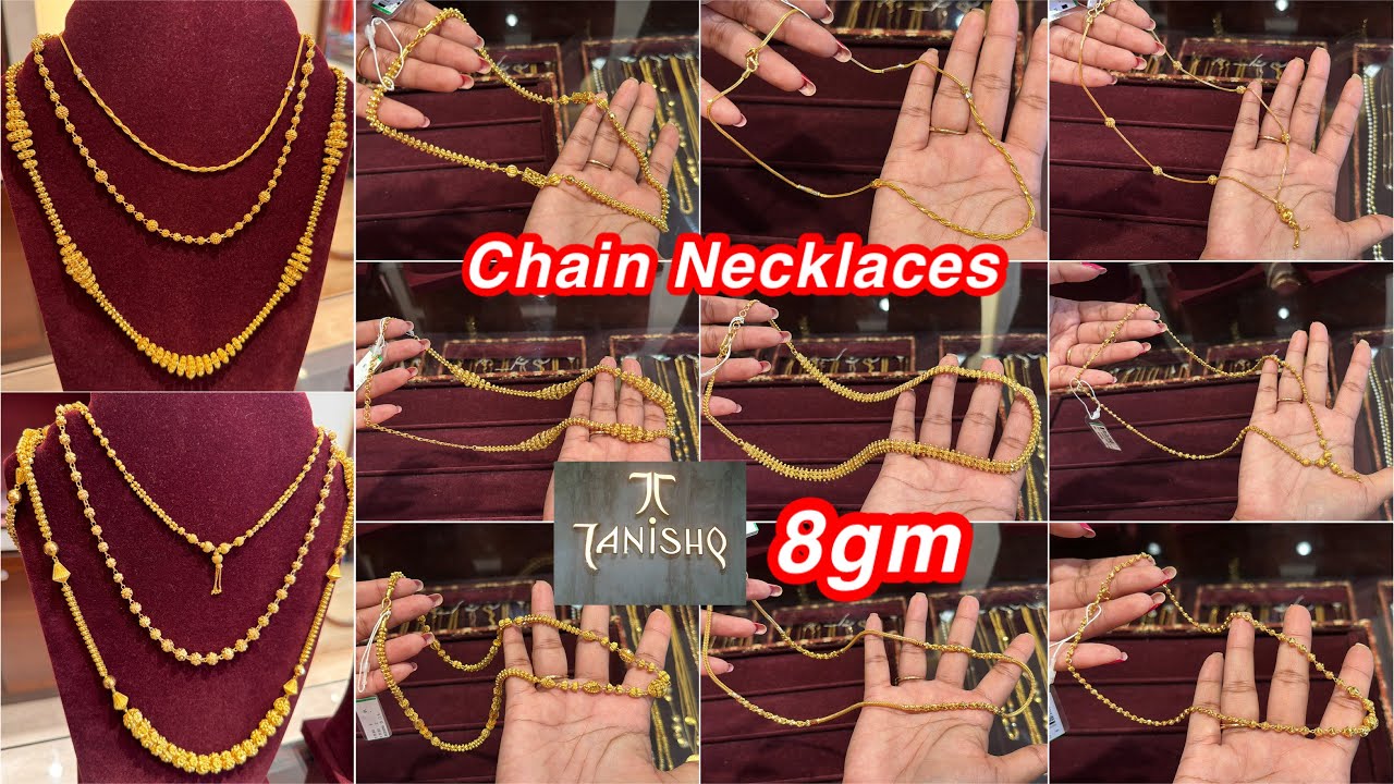 8gm Light weight New gold Chain Necklace designs from Tanishq | Gold chain Collections ✨