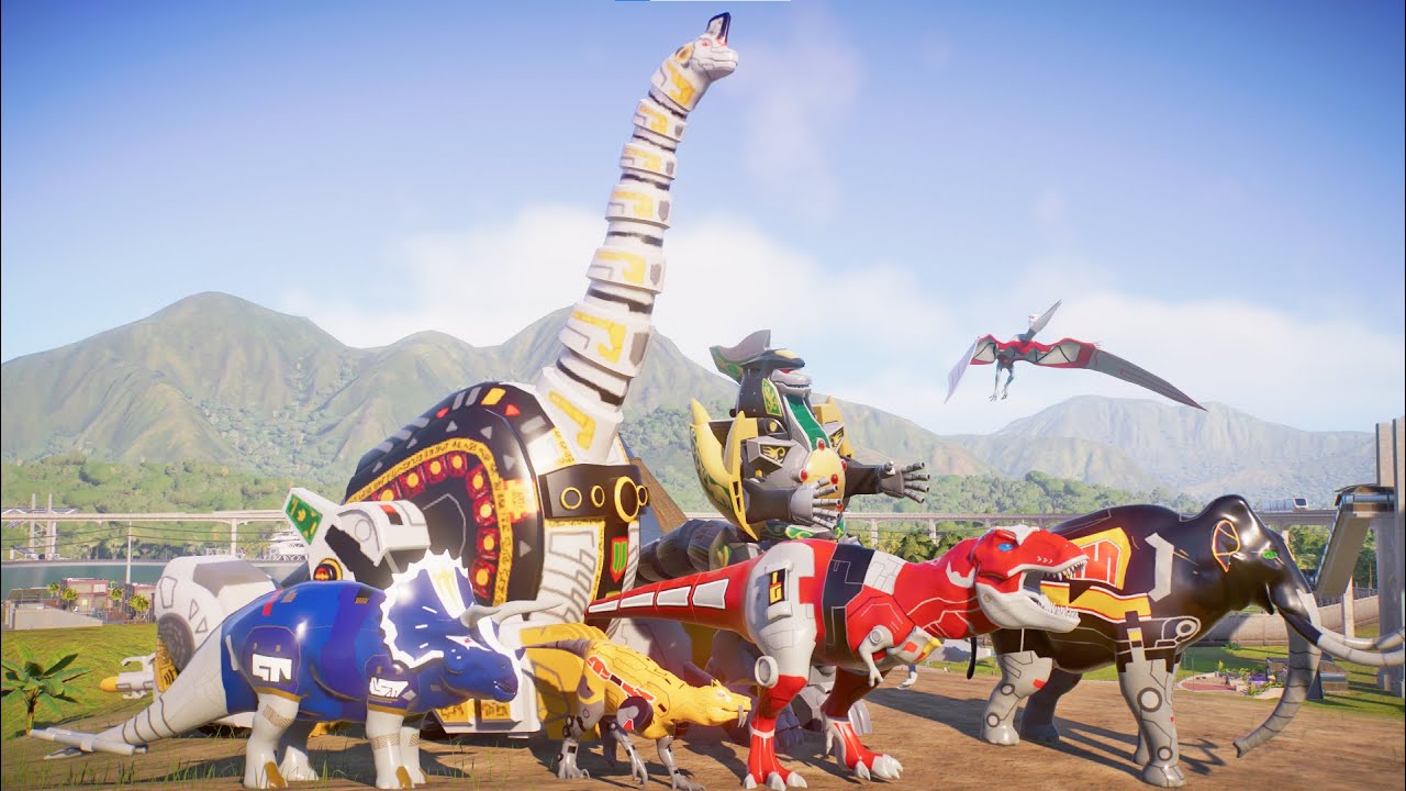 JWE2 Mech Mod: Dinosaur Zords - Titanus, Dragonzord, Tyrannosaurus Battle and Rampage