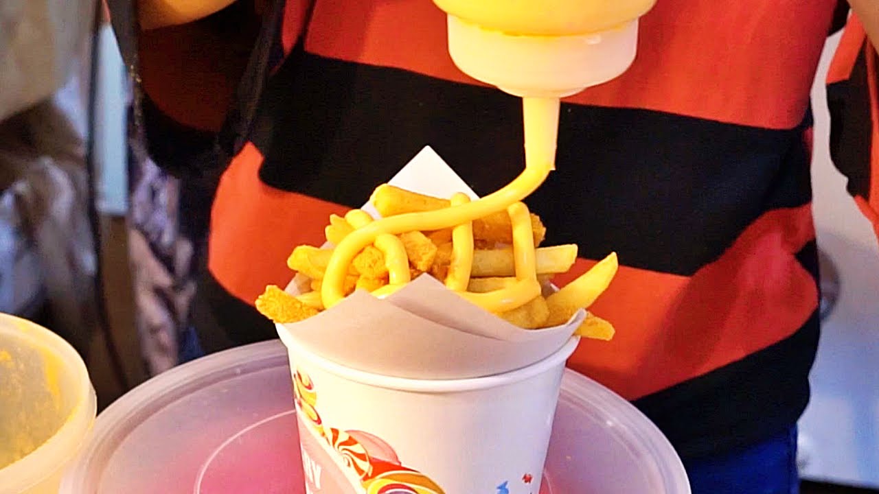 Crispy French Fries and Cheese Sauce | Thai Street Food