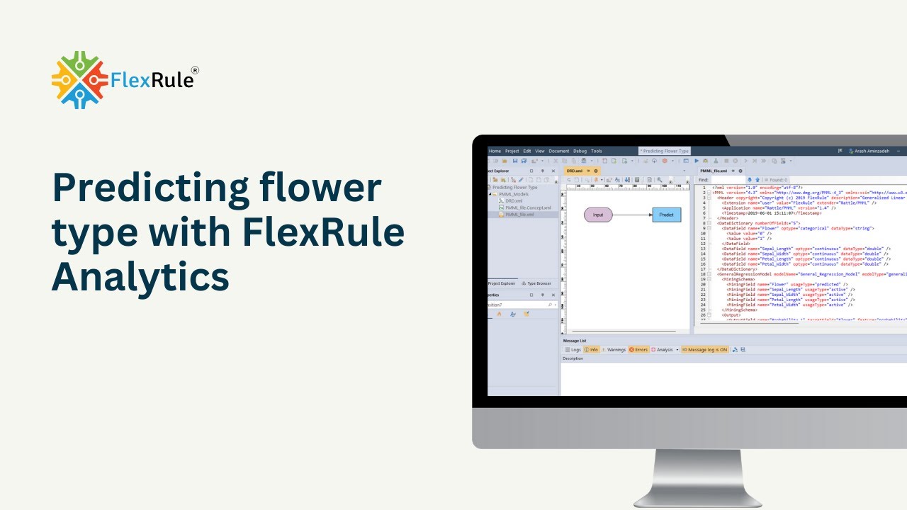 Predicting flower type with FlexRule Analytics