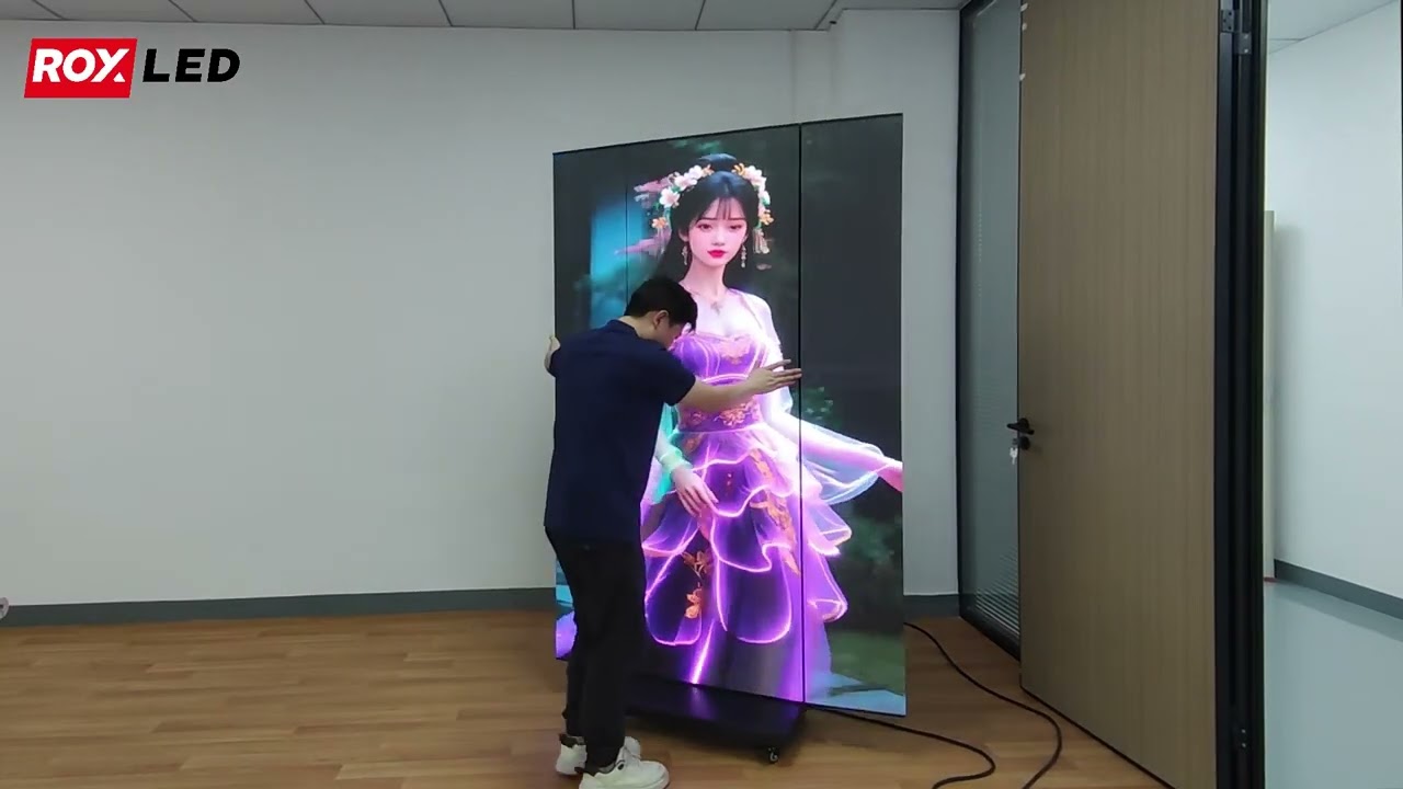 Watch This Folded LED Poster Display Turn Into One Seamless Screen｜LC60TF