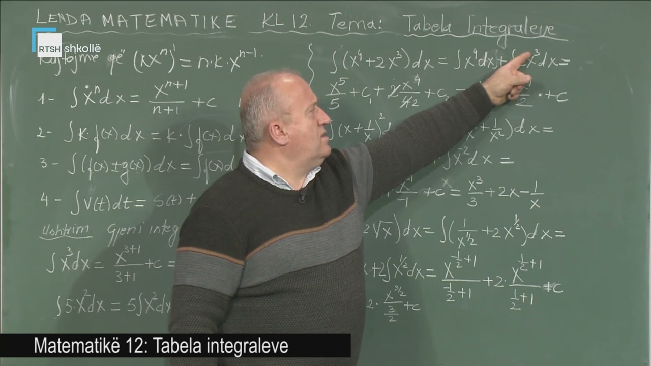 Matematikë 12 - Tabela integraleve