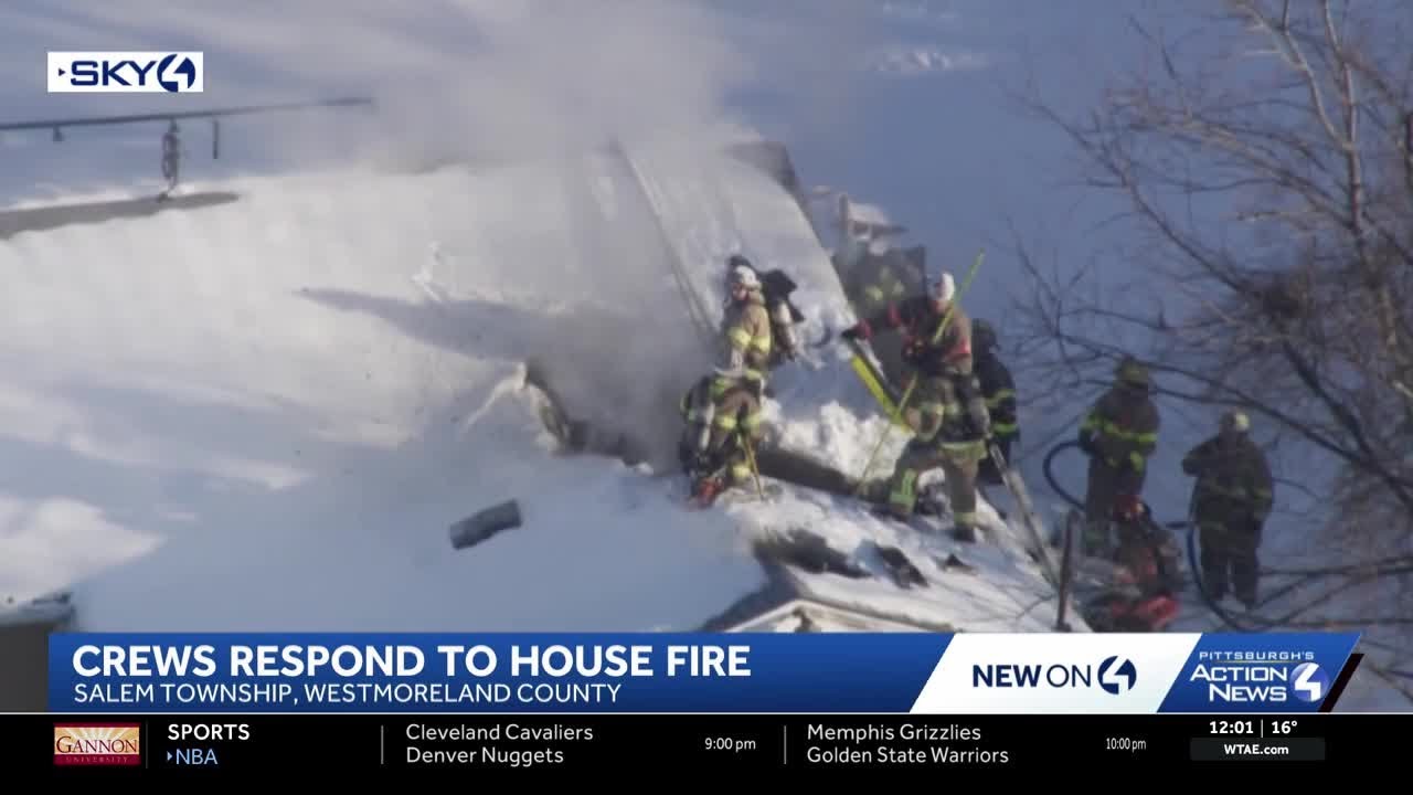 Smoke pours from house in Salem Township, Westmoreland County