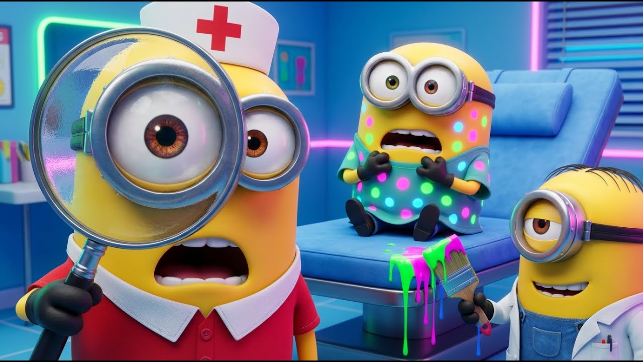 Neon Glow Mystery! ✨ Why Is Bob Shining? Kevin’s Silly Check-Up | Funny Minions Animation