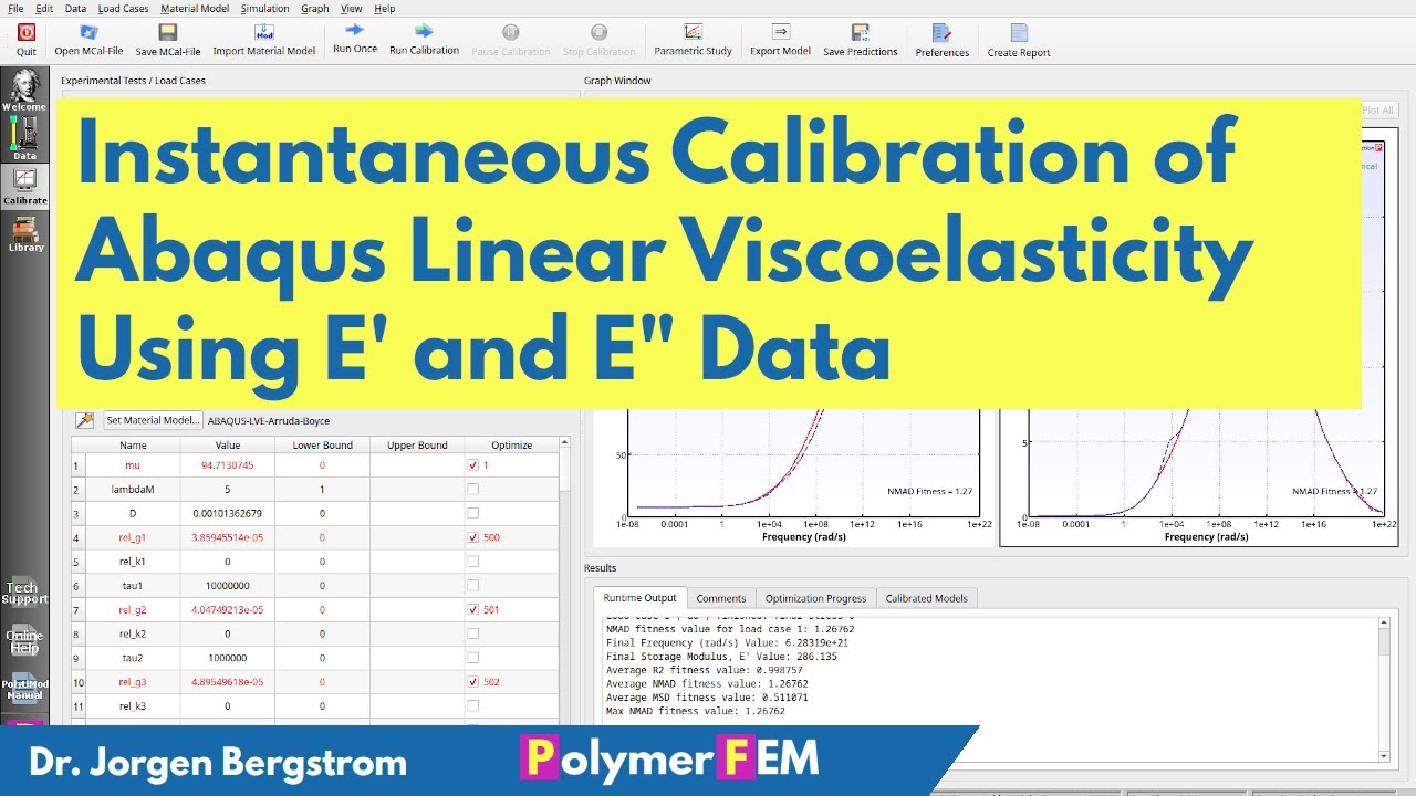 Instantaneous Calibration of Abaqus Linear Viscoelasticity using E' and E'' Data