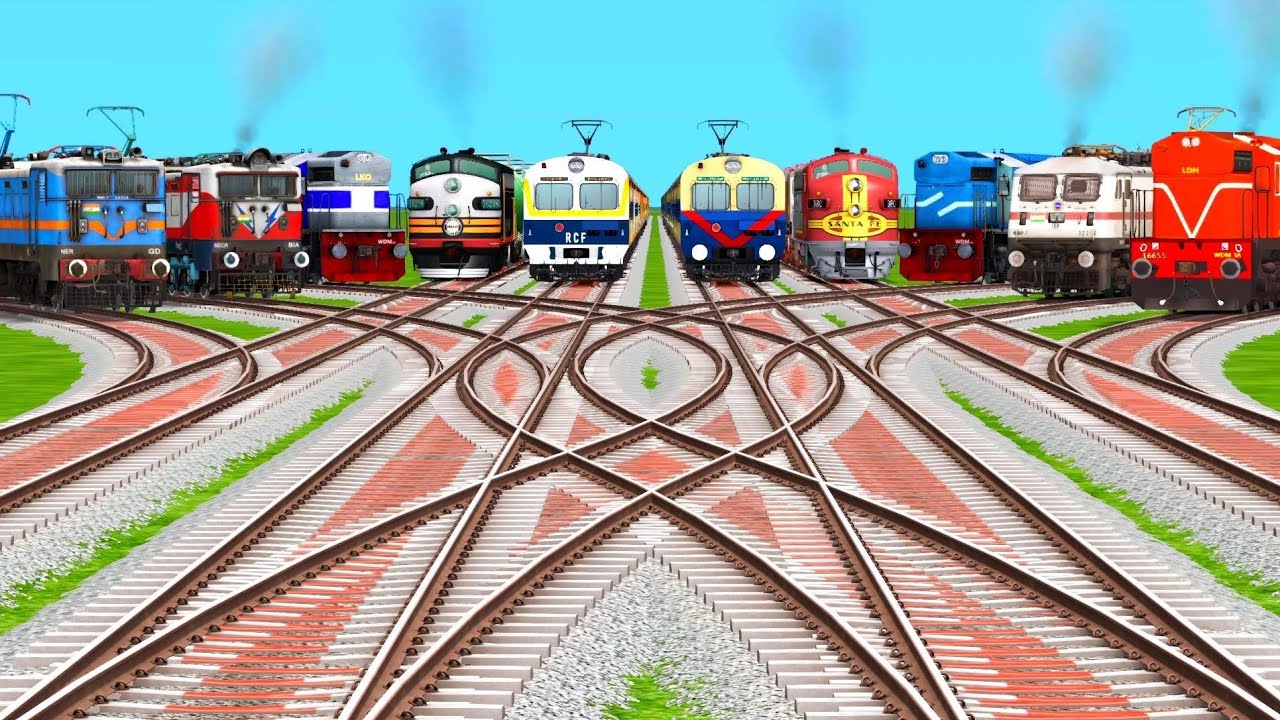 10 ‼️ Rails At Bumpy Railroad Crossings Risky Railroad Tracks | indian train simulator game 