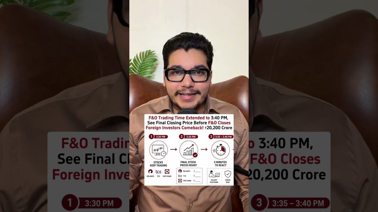 F&O Trading Time Extended to 3:40 PM, Foreign Investors Invest ₹20,200 Crore