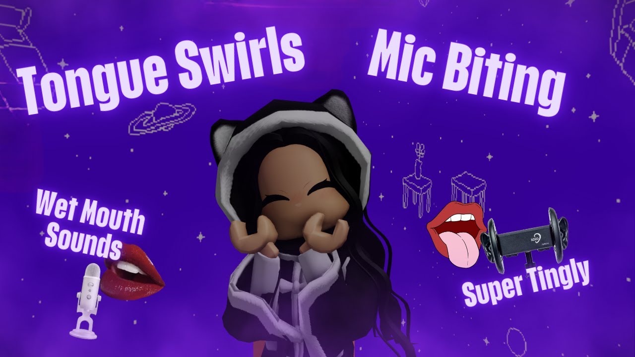Roblox ASMR 💜wet tongue swirls and mic biting💜