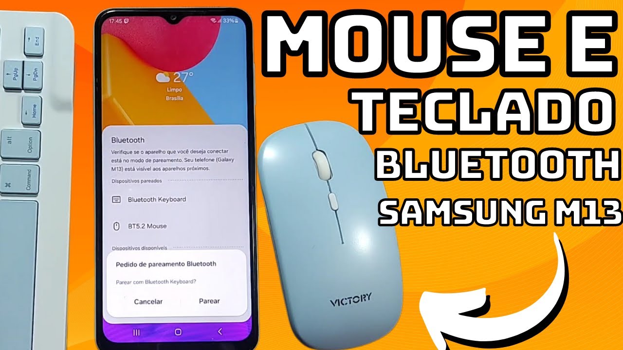 COMO CONECTAR E USAR TECLADO E MOUSE BLUETOOTH (SEM FIO) NO CELULAR SAMSUNG GALAXY M13
