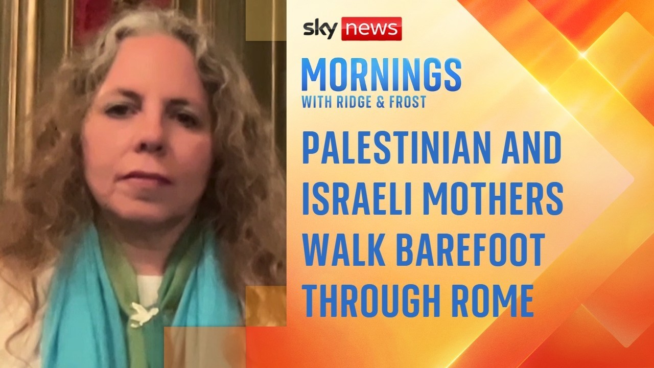 Israeli and Palestinian mothers walk barefoot through Rome in a call for violence to end