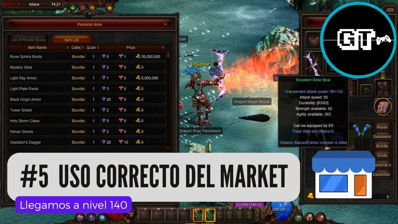 MU Online Webzen Día 3 – Market, Primeras Jewel of Bless y Cambio de Spot (Lvl 140)