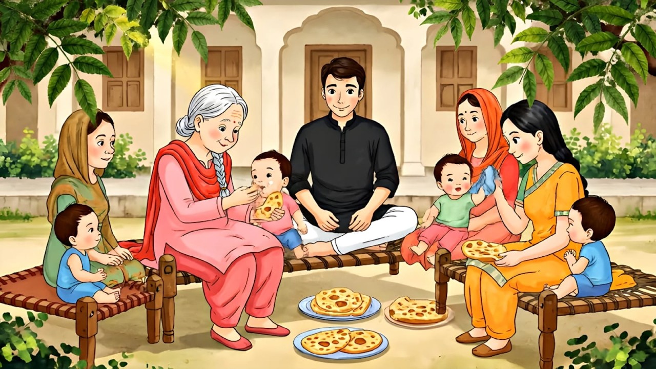 Dawn Dew & Village Bread: A Gentle Punjabi Morning with Family | Ghibli Today