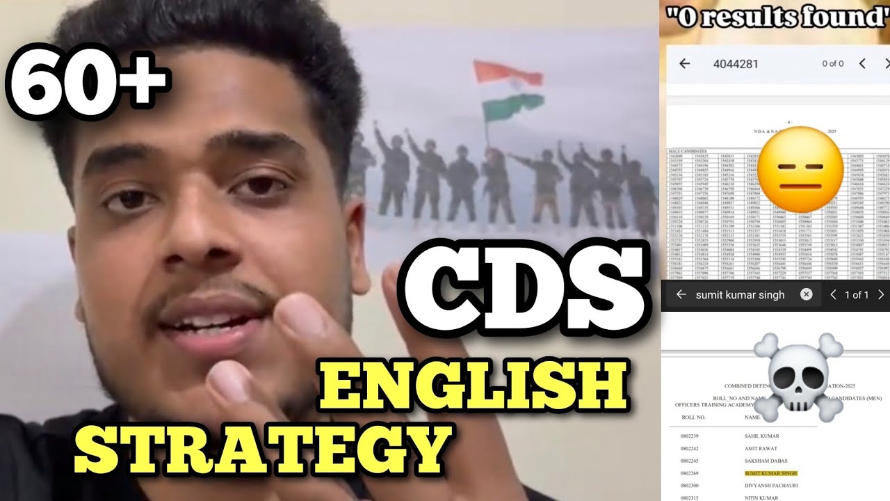 CDS ENGLISH STRATEGY 60 + 🔥 | Best Way to Clear Exam ✅️ #cds#english#defence#ota 
