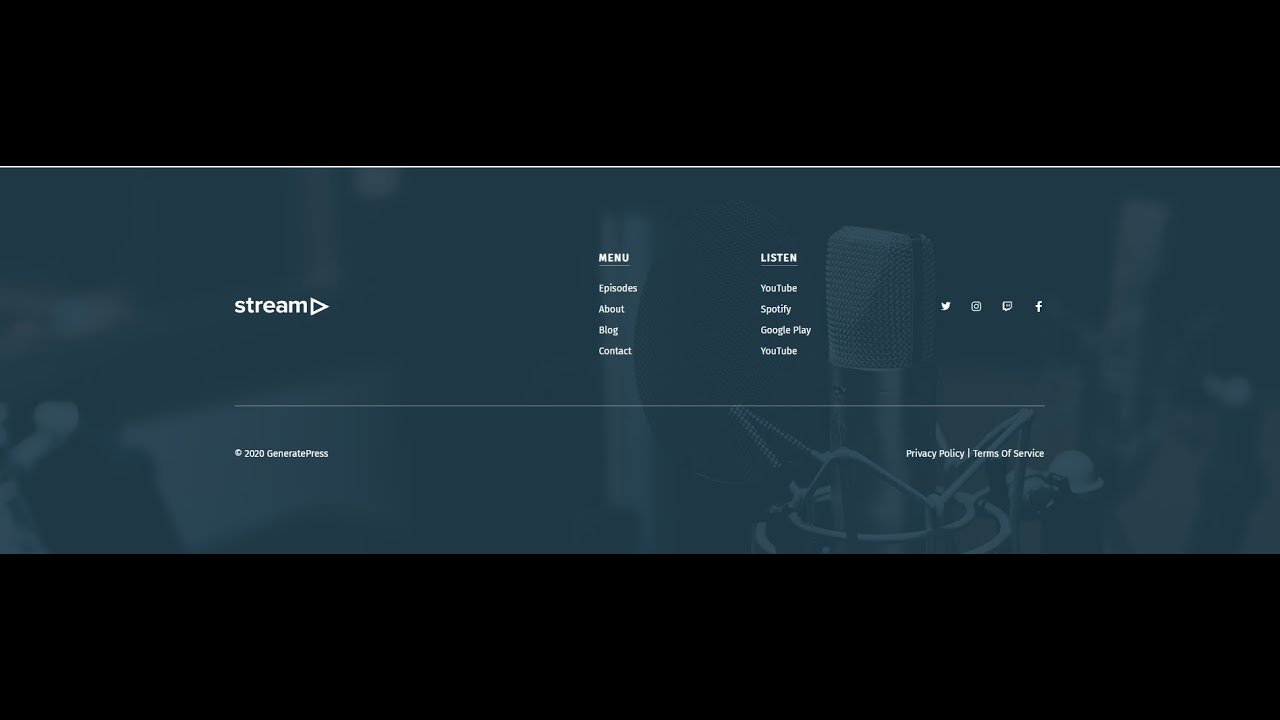 GeneratePress - How to Replicate #2: Custom Footer from Stream