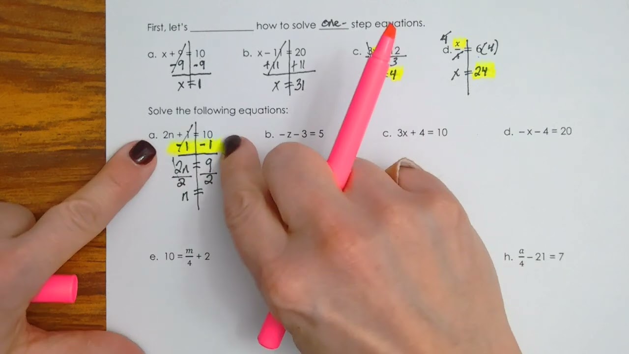 A1A Solving Two Step Equations