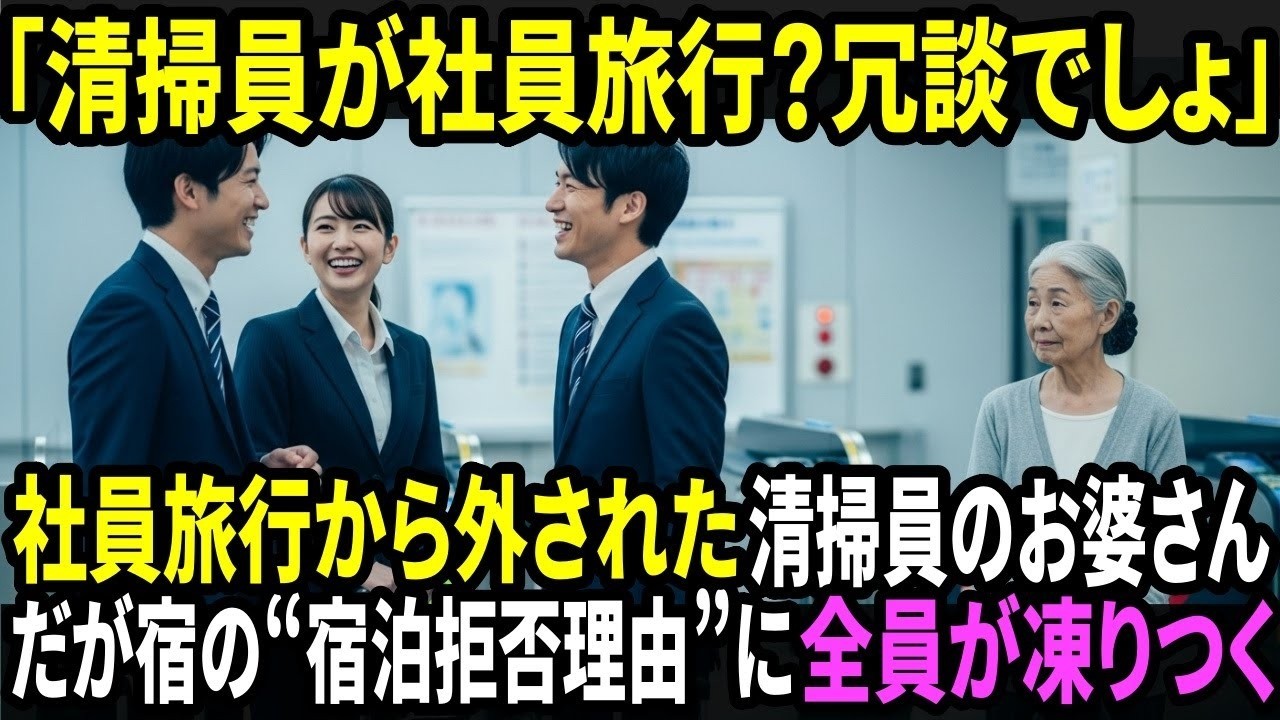 「清掃員が社員旅行？行けるわけないでしょ」嘲笑されたおばあさん──しかし“宿の支配人”が放った一言で、空気が一変した