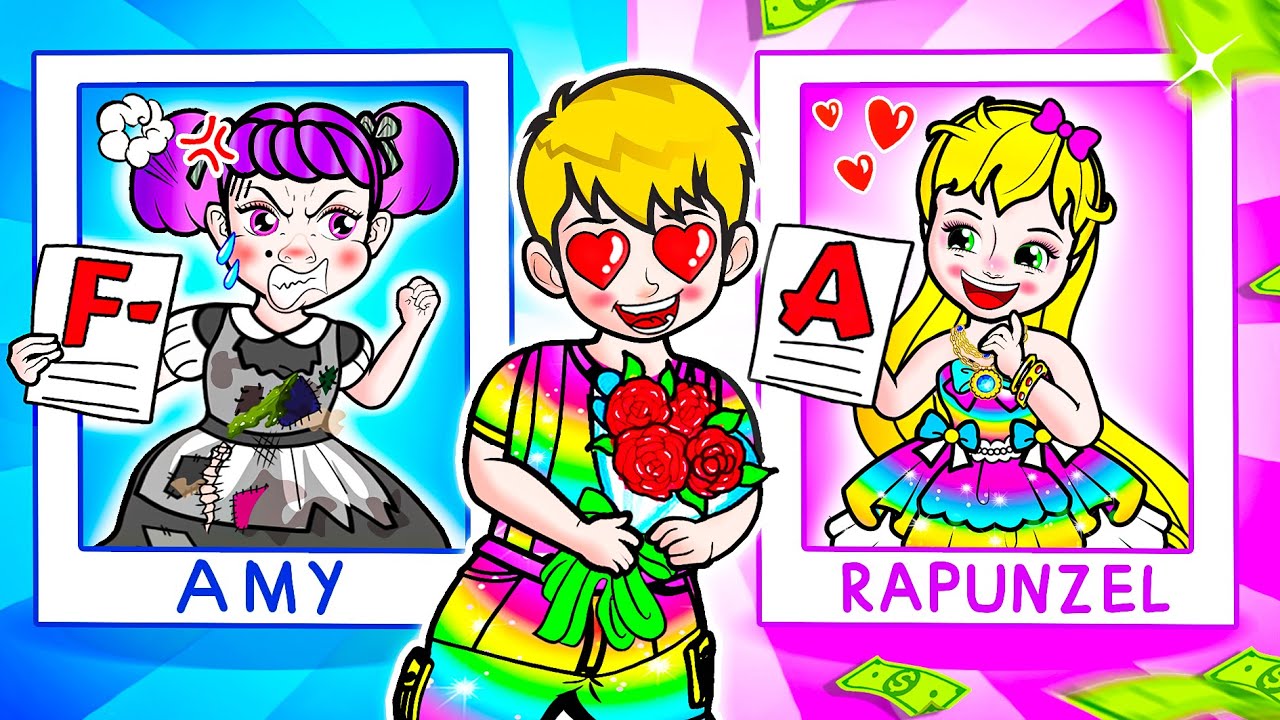 [🐾paper dolls🐾] Rich Rapunzel vs Poor Bad Friend and Bad Teacher in School | Rapunzel Family