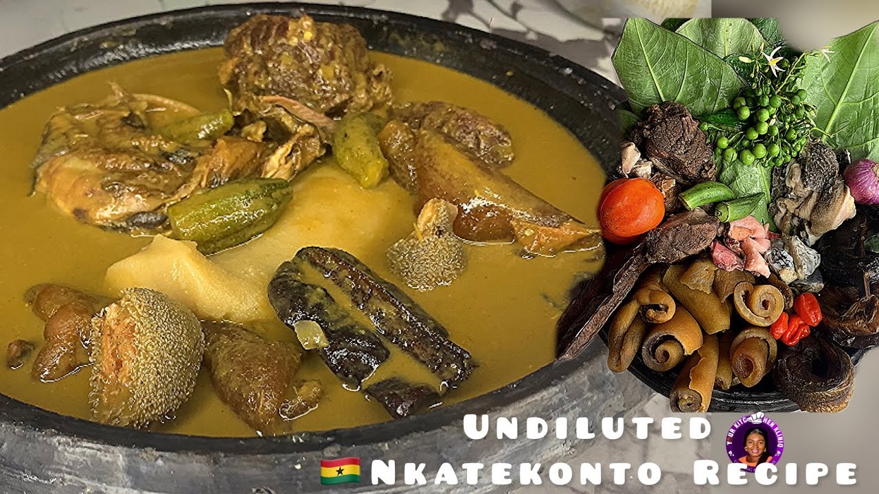 Ghanaian Local tasty SOUP || Let’s prepare Nkatekonto ( Kontomire and Peanut butter soup)