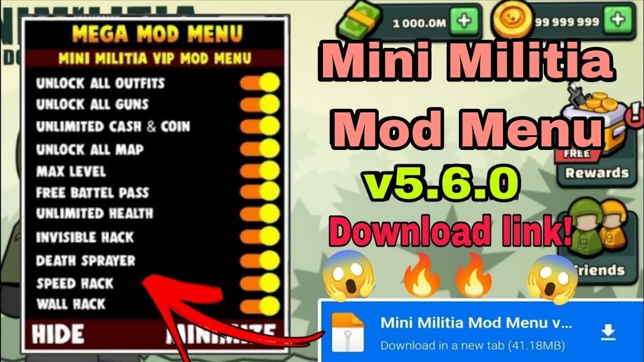 Mini Militia Mod Menu Apk v5.6.0 | Mini Militia Hack Mod Download Link | Mini Militia Mod