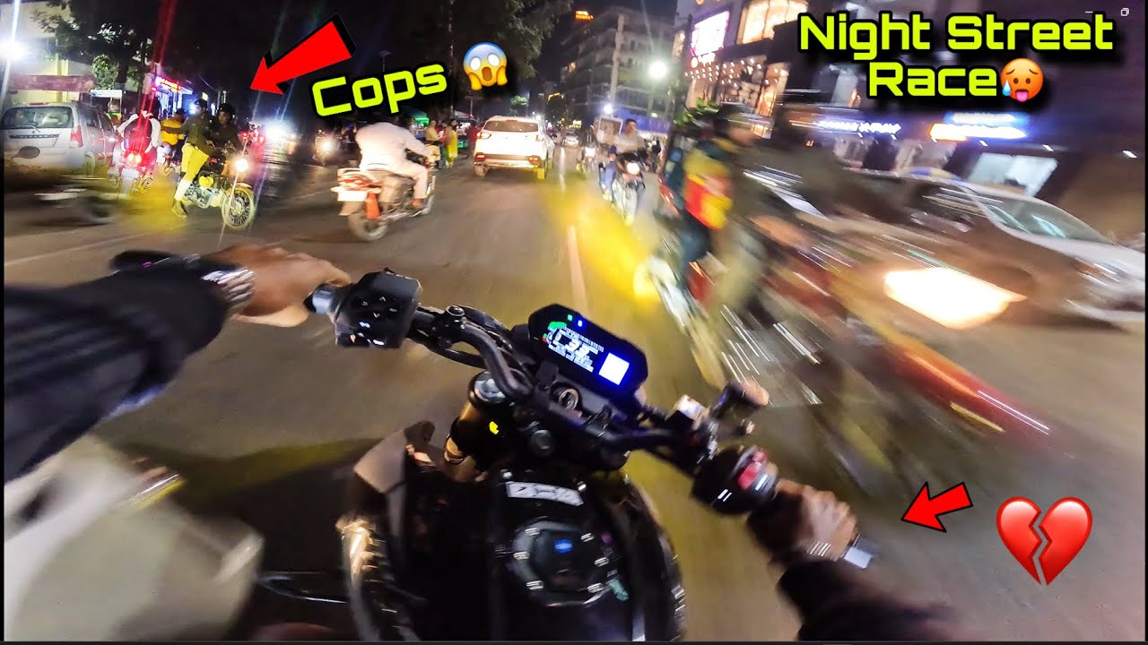 Night Street Race 🥵| Cops tried to catch us | Rakko vlogs 